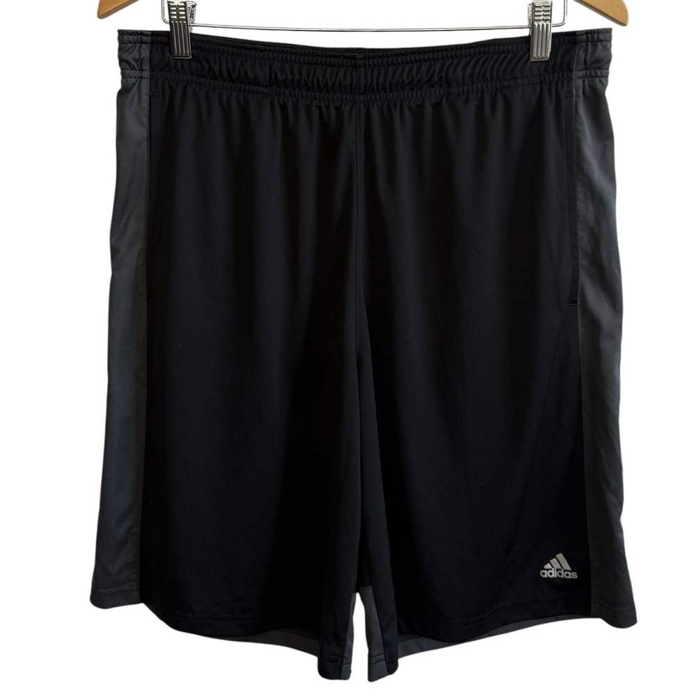 Adidas Climalite Black Gray Trim Athleisure 9" Basketball Shorts Men Sz L #445